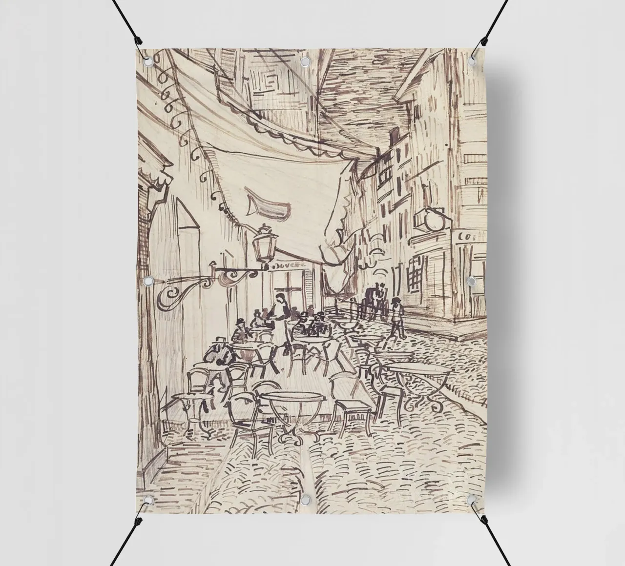 Terrazza del caffè di notte settembre 1888 telo in pvc da ValerieArt