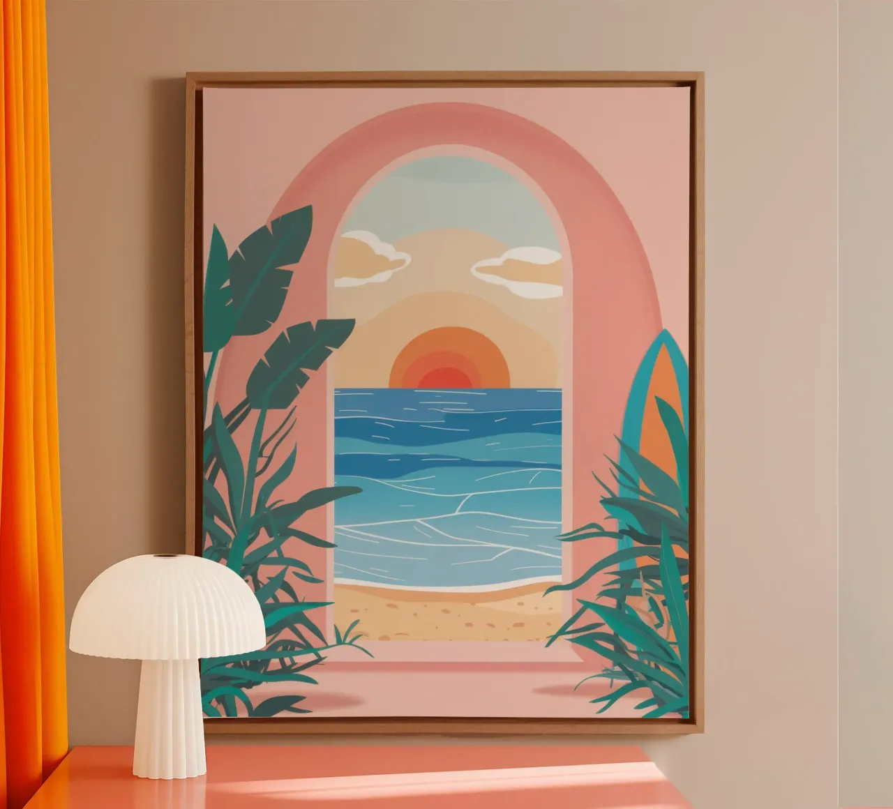 Vue en arc sur le paradis toile avec Caisse américaine de Flock Reverie