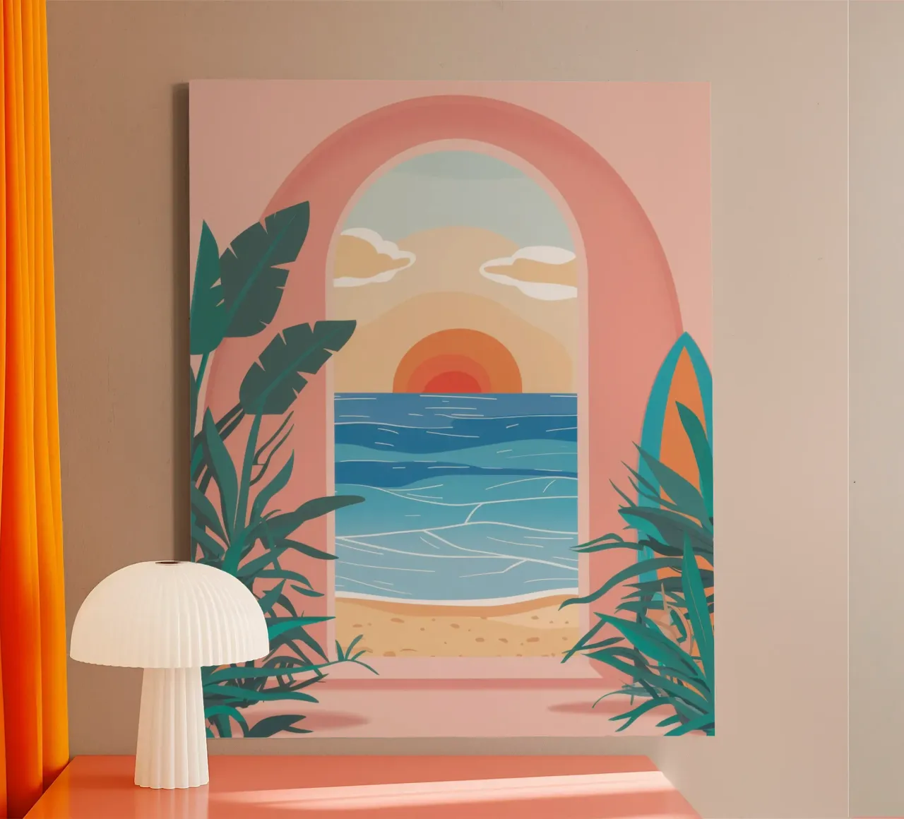 Vue en arc sur le paradis toile avec Caisse américaine de Flock Reverie