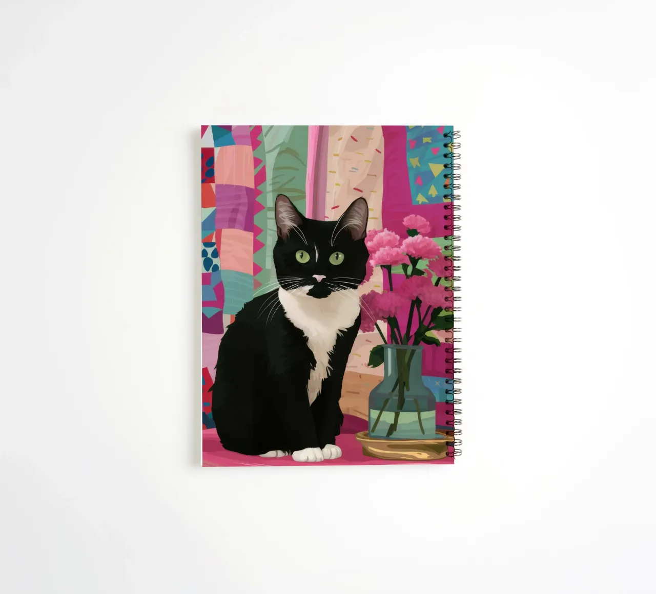 Tuxedo Peony Guard spiral notebook by Prism Ritual
