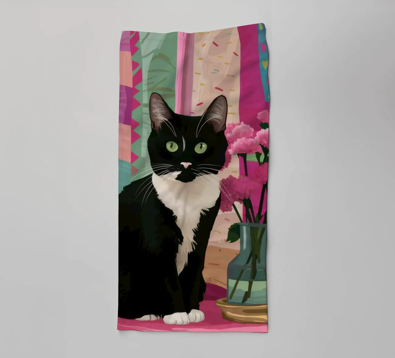 Guardia di Peonia Tuxedo asciugamano da bagno da Prism Ritual