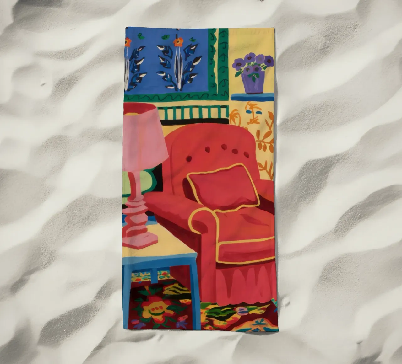 Maximalist Reading Chair beach towel by Flock Reverie