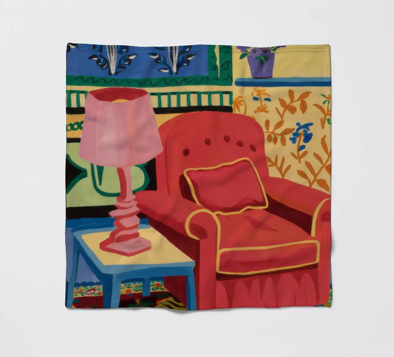 Maximalist Reading Chair fleece blanket by Flock Reverie