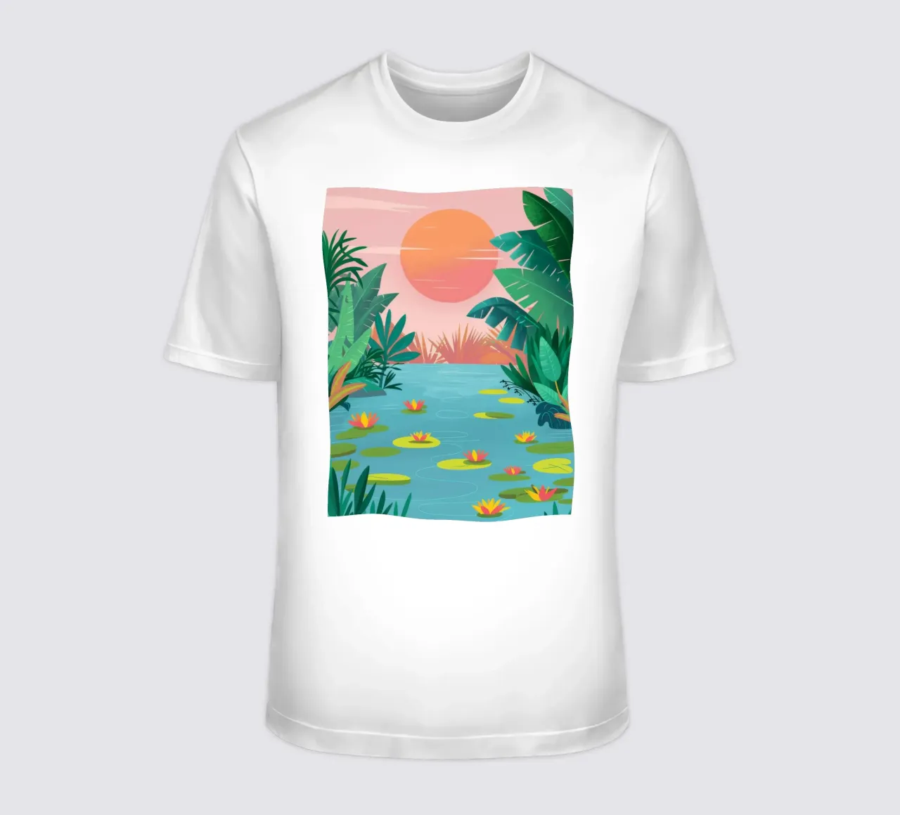 Fiume Jungle al tramonto t-shirt da Prism Ritual