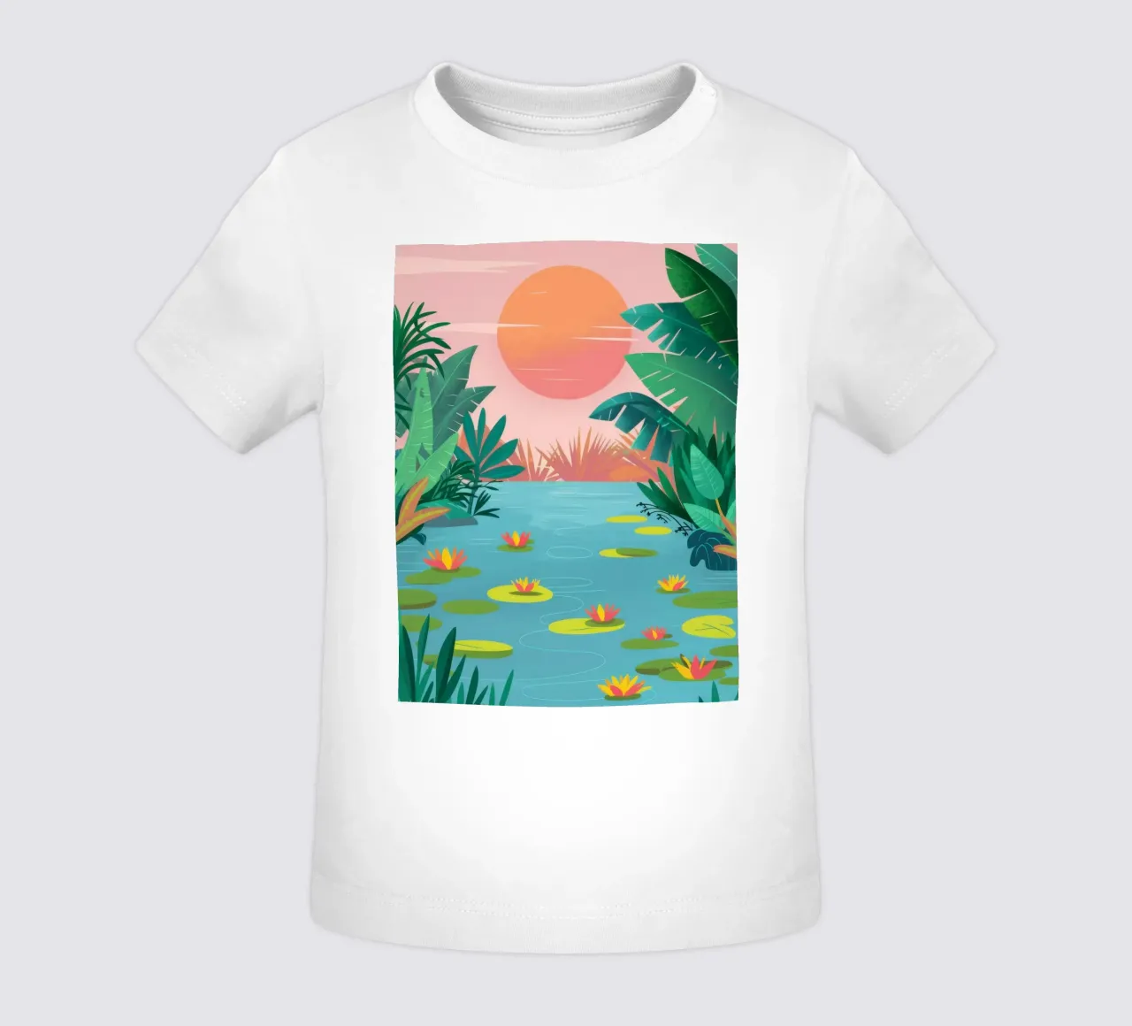Fiume Jungle al tramonto maglietta neonato da Prism Ritual