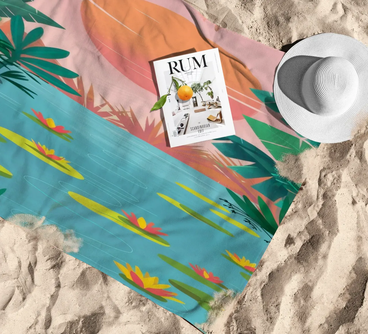 Fiume Jungle al tramonto telo mare da Prism Ritual