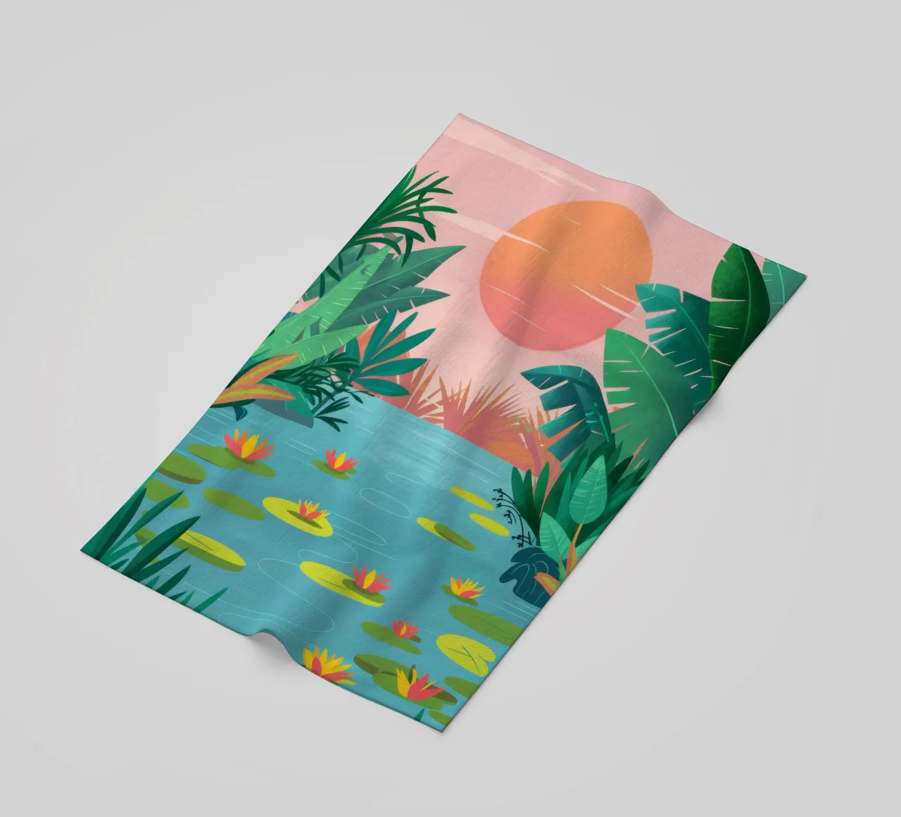 Fiume Jungle al tramonto telo mare da Prism Ritual