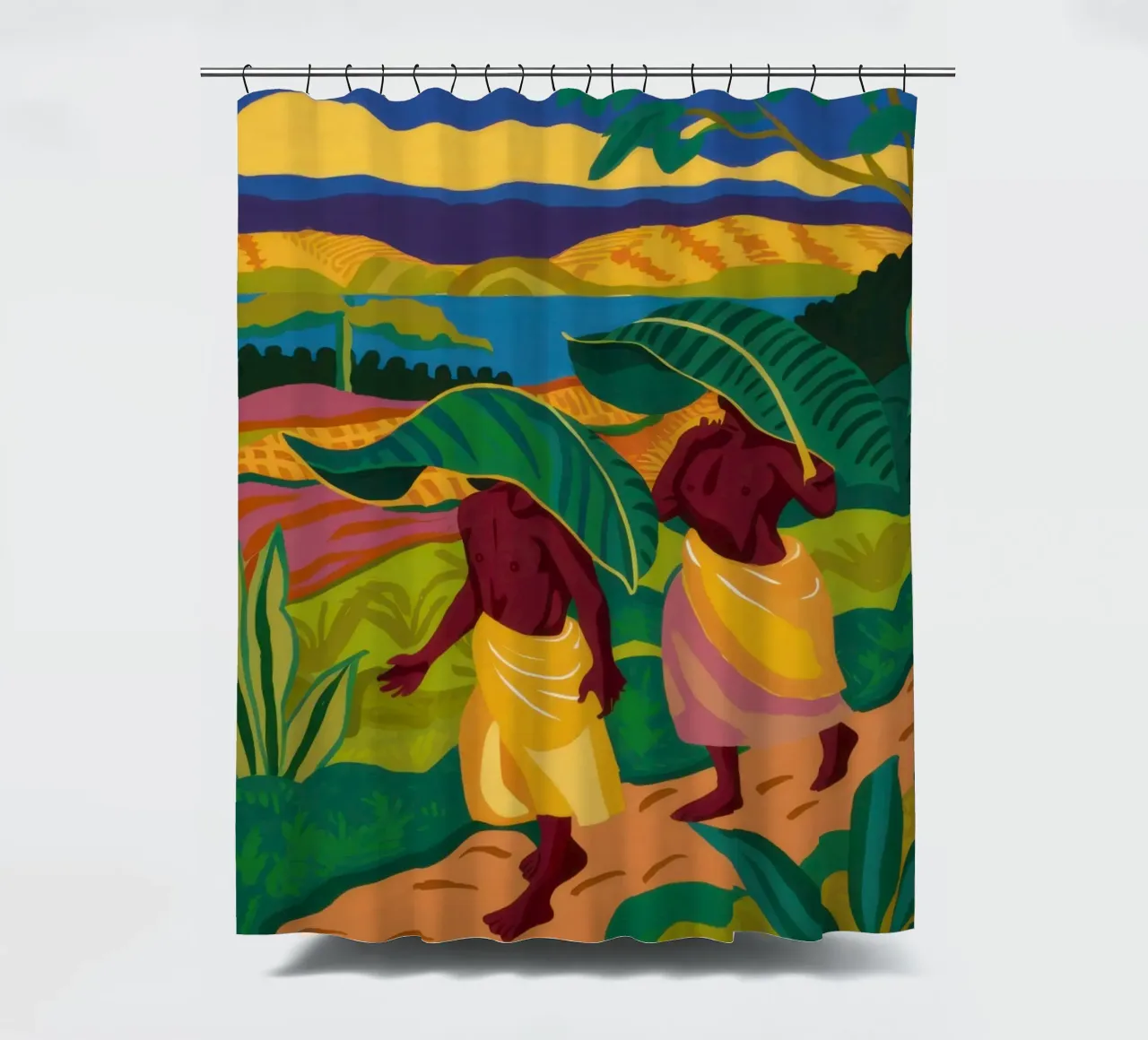 Journey Through the Jungle shower curtain by Flock Reverie