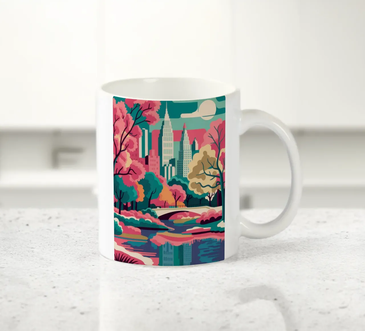 Paesaggio fluviale etereo tazza in ceramica da Veil Maya