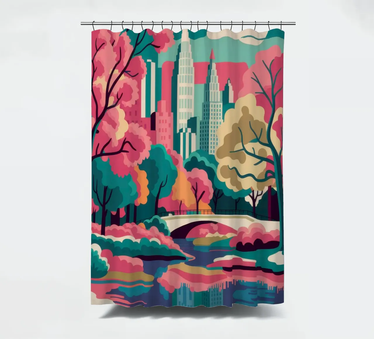 Ethereal River Landscape shower curtain by Veil Maya