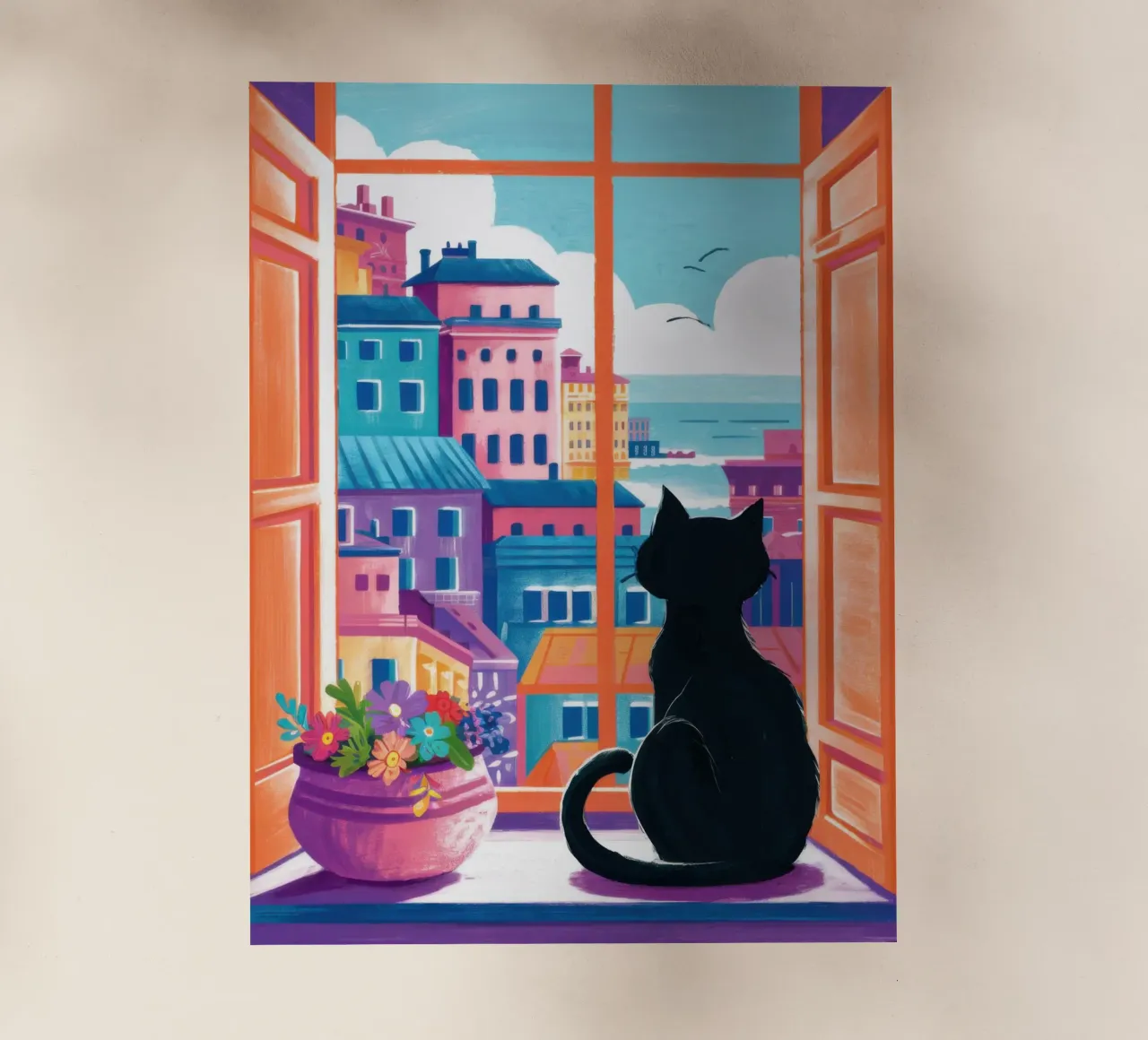 Gatto vista balcone pellicola backlit da Flock Reverie