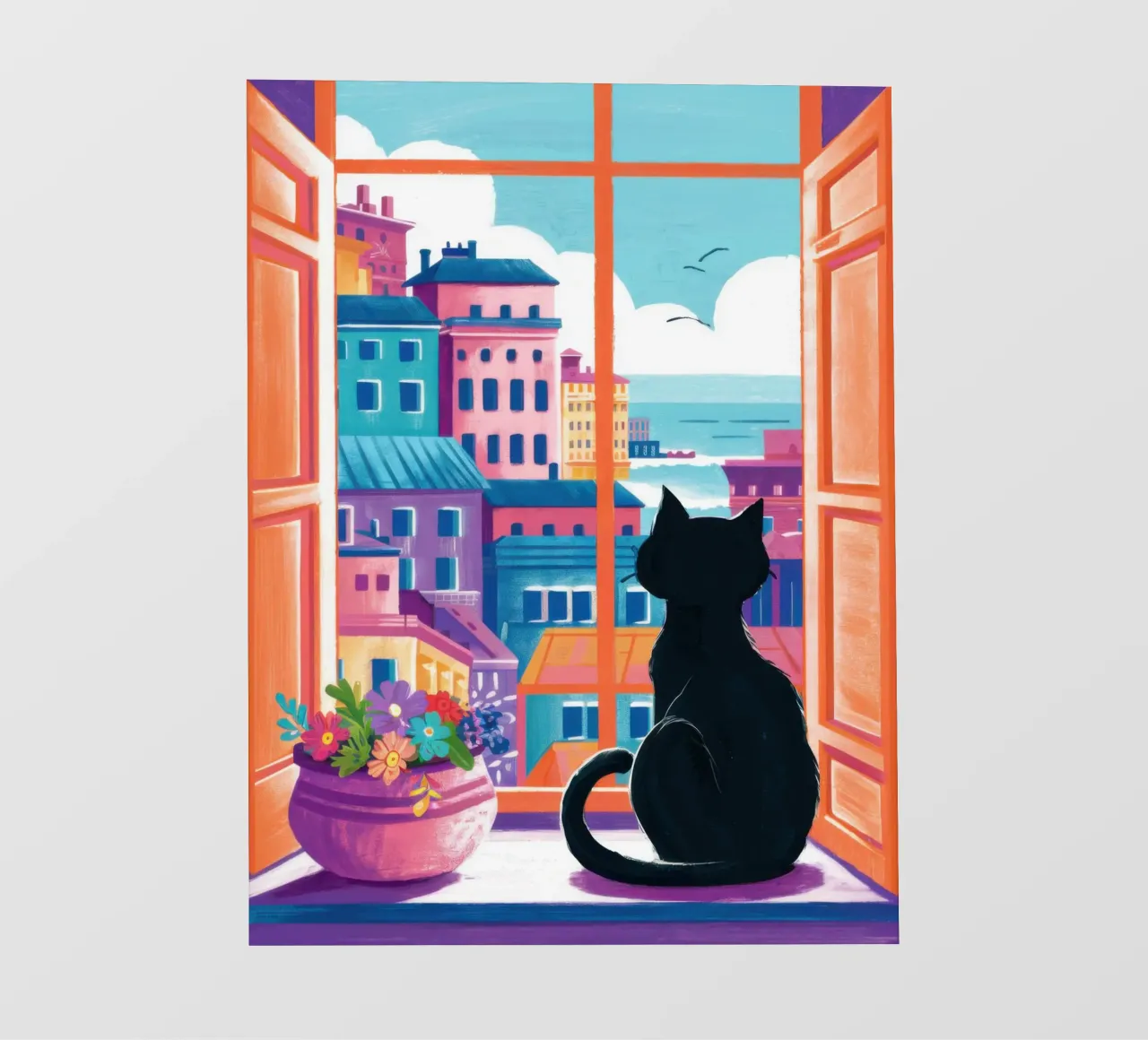 Gatto vista balcone pellicola backlit da Flock Reverie