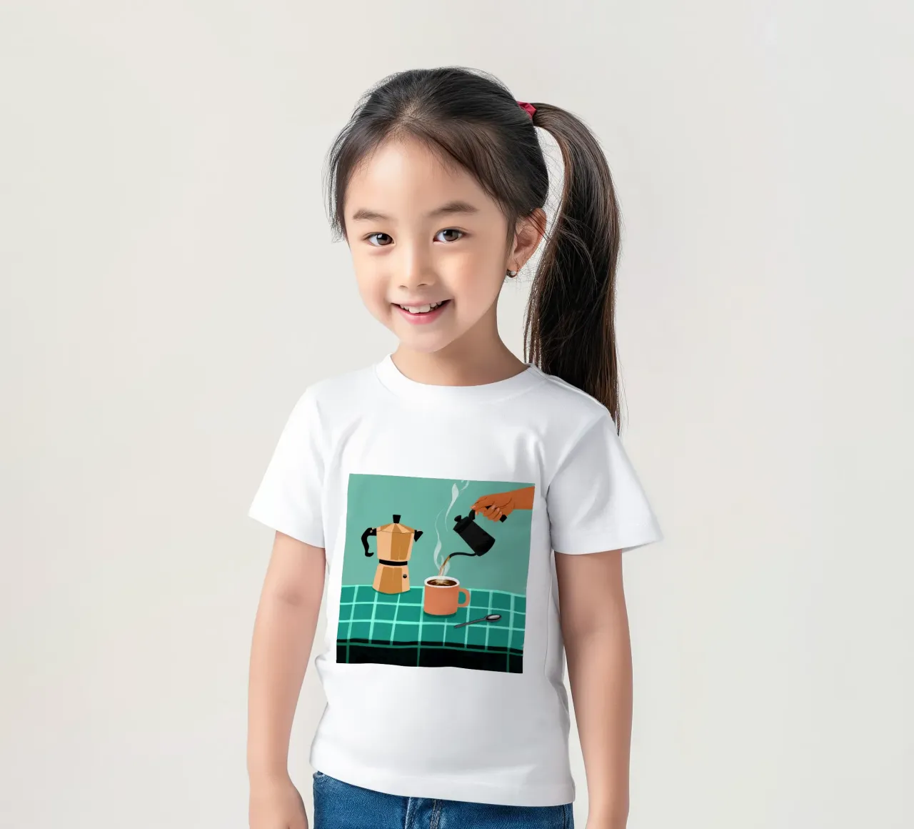 Momento Moka mattutino t-shirt bambini da Veil Maya