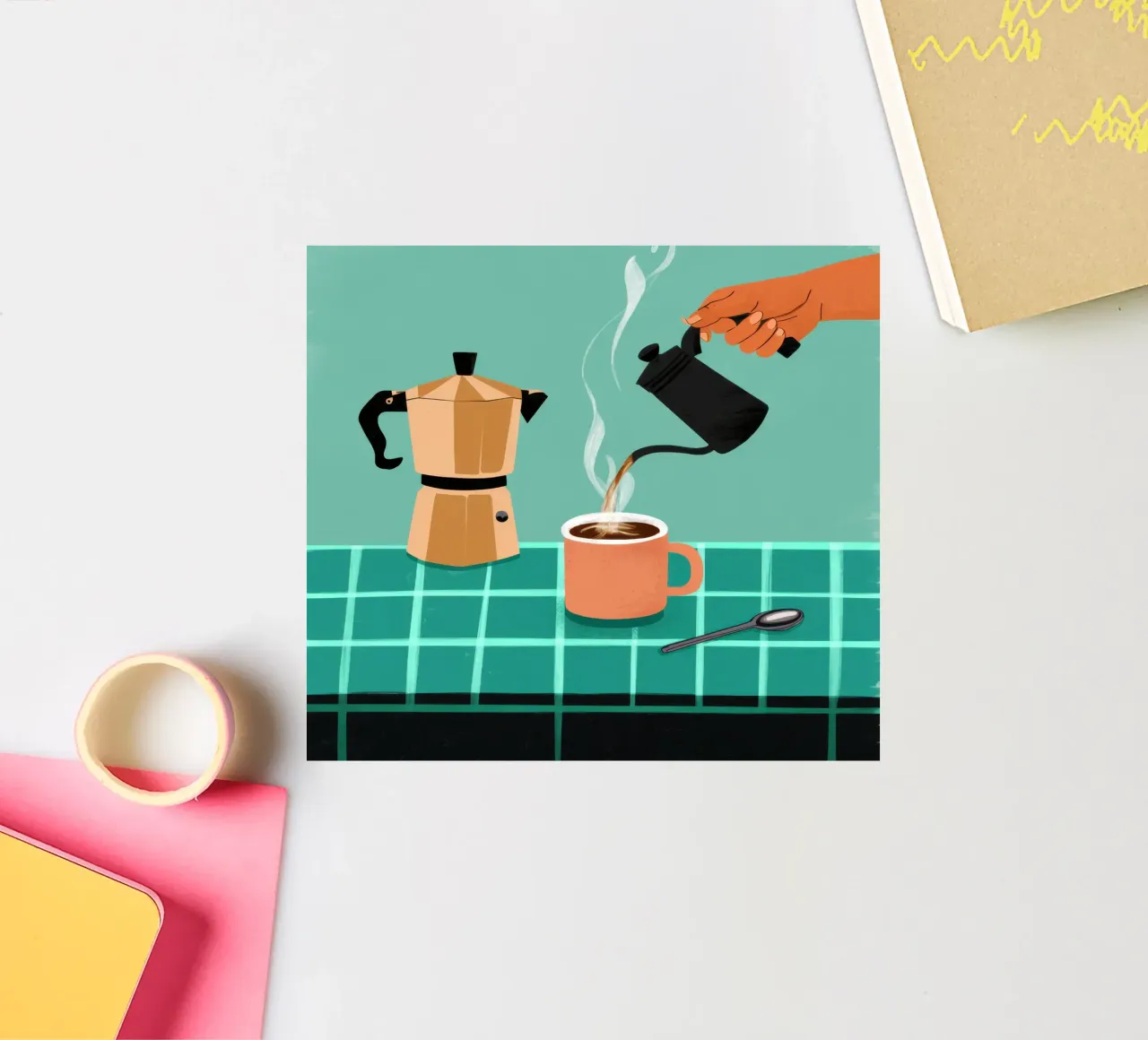 Morning Moka Moment sticker by Veil Maya