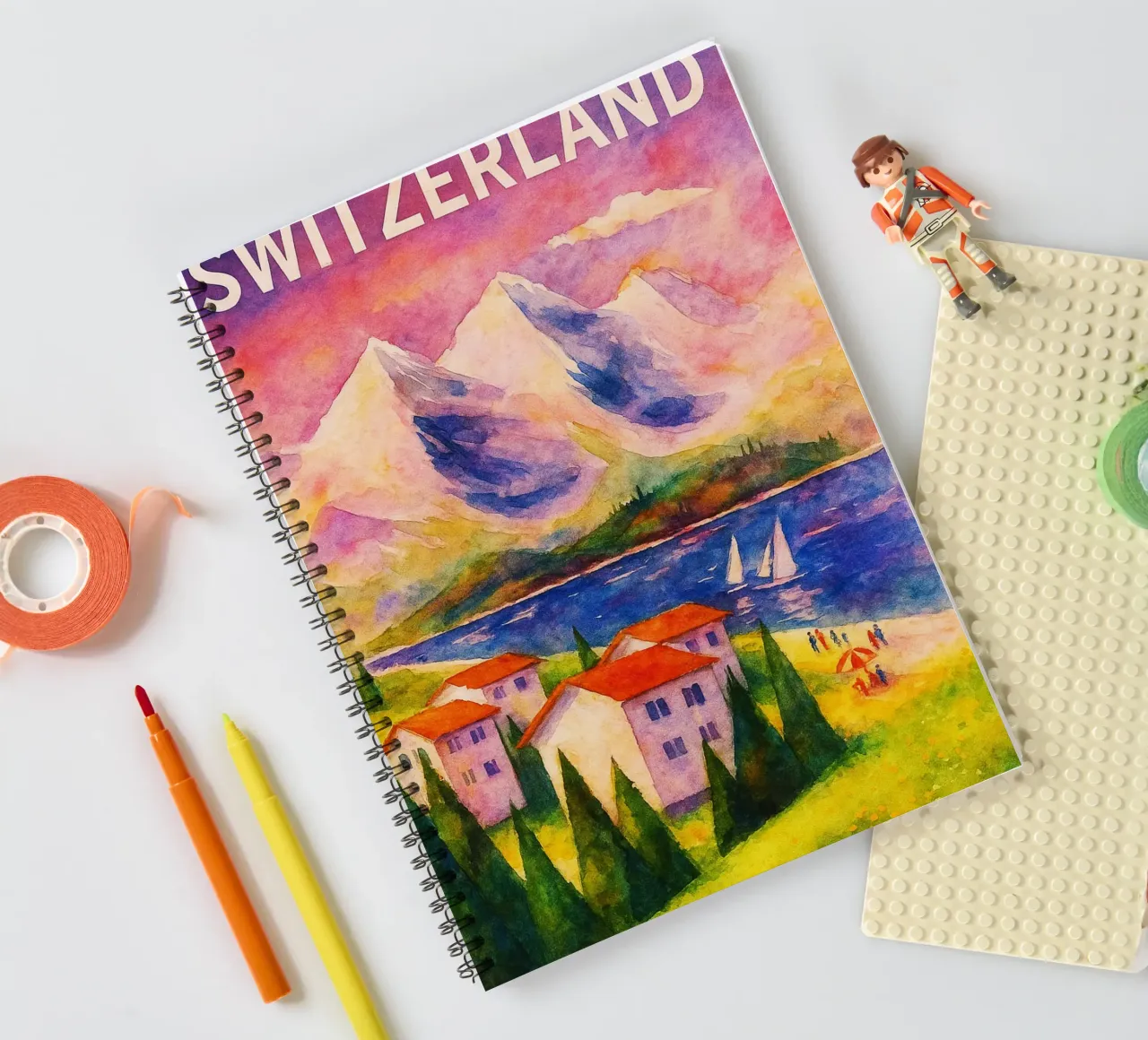 Svizzera Pittura Immaginazione diario ad anelli da Diamond