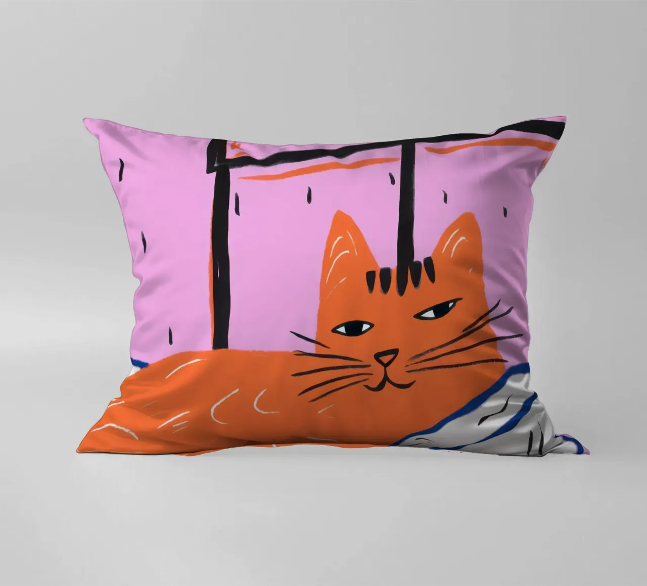 Ginger Cat RainStreaked Slumber cuscino da Prism Ritual