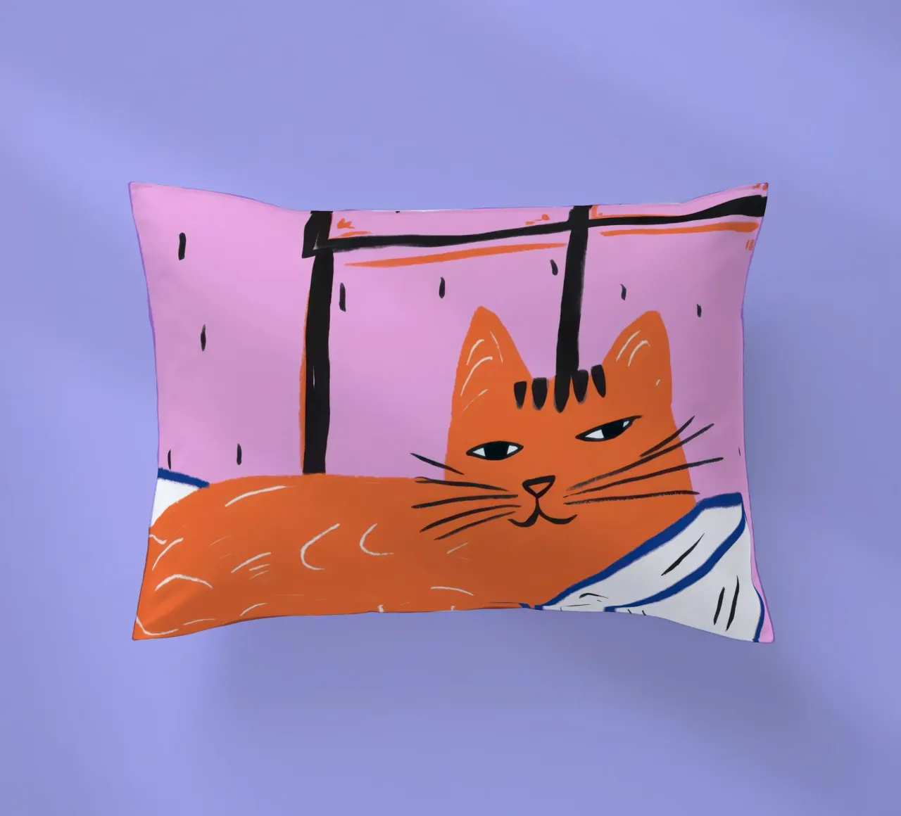 Ginger Cat RainStreaked Slumber cuscino da Prism Ritual