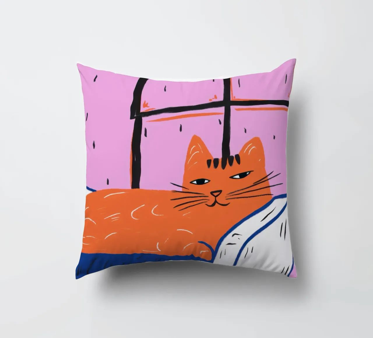 Ginger Cat RainStreaked Slumber cuscino da Prism Ritual
