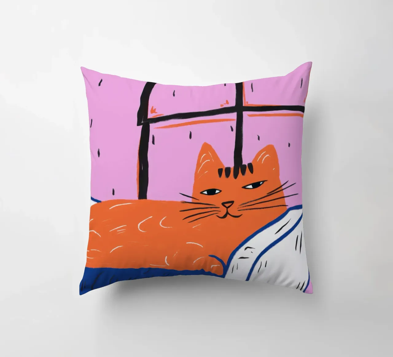 Ginger Cat RainStreaked Slumber cuscino da Prism Ritual