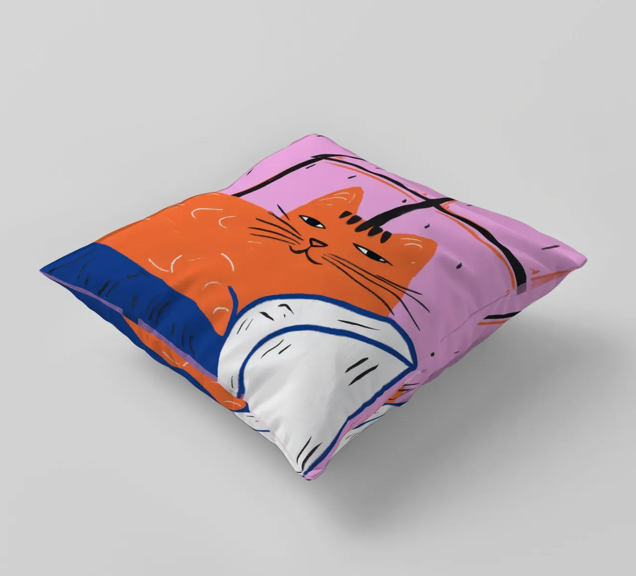 Ginger Cat RainStreaked Slumber cuscino da Prism Ritual