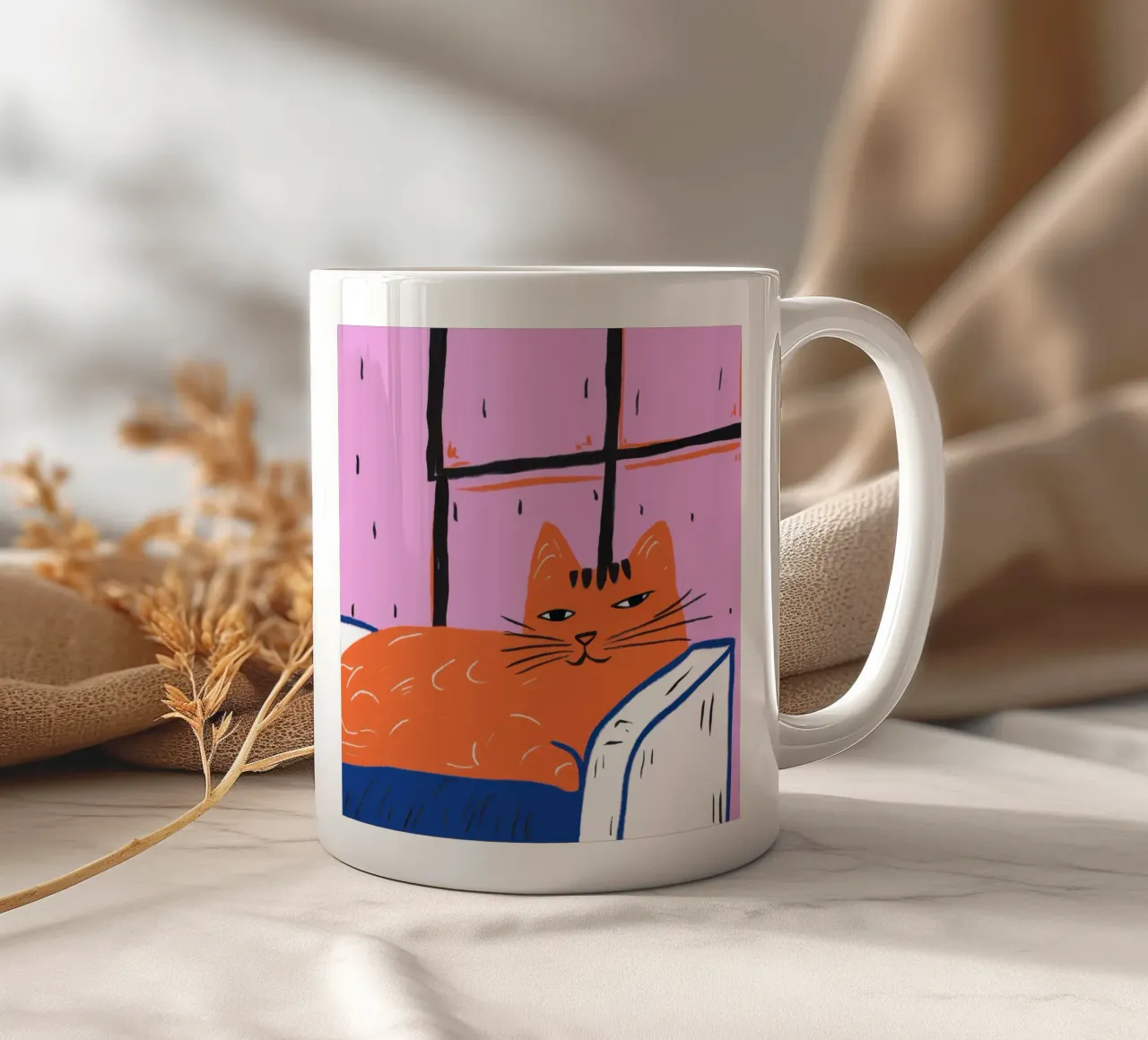 Ginger Cat RainStreaked Slumber tazza in ceramica da Prism Ritual