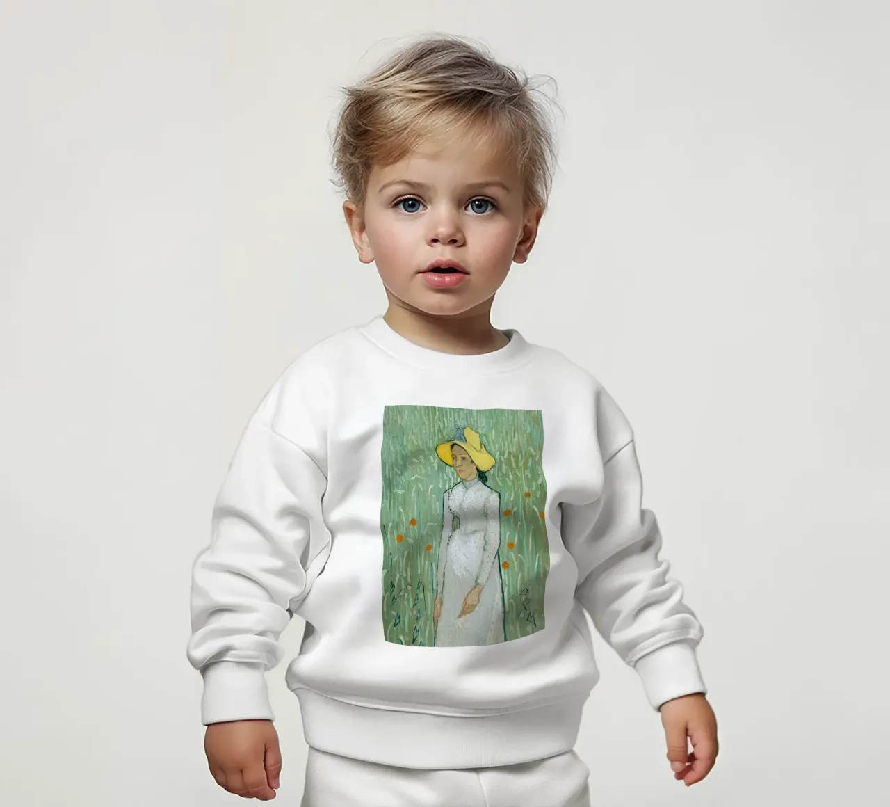 Ragazza in bianco felpa neonato da ValerieArt