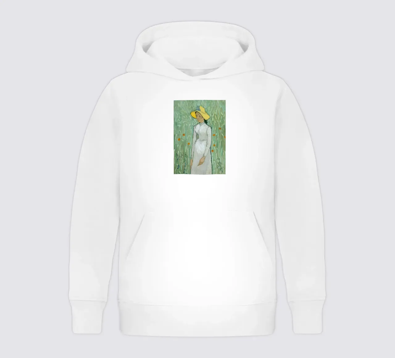 Ragazza in bianco felpa bambino con cappuccio da ValerieArt
