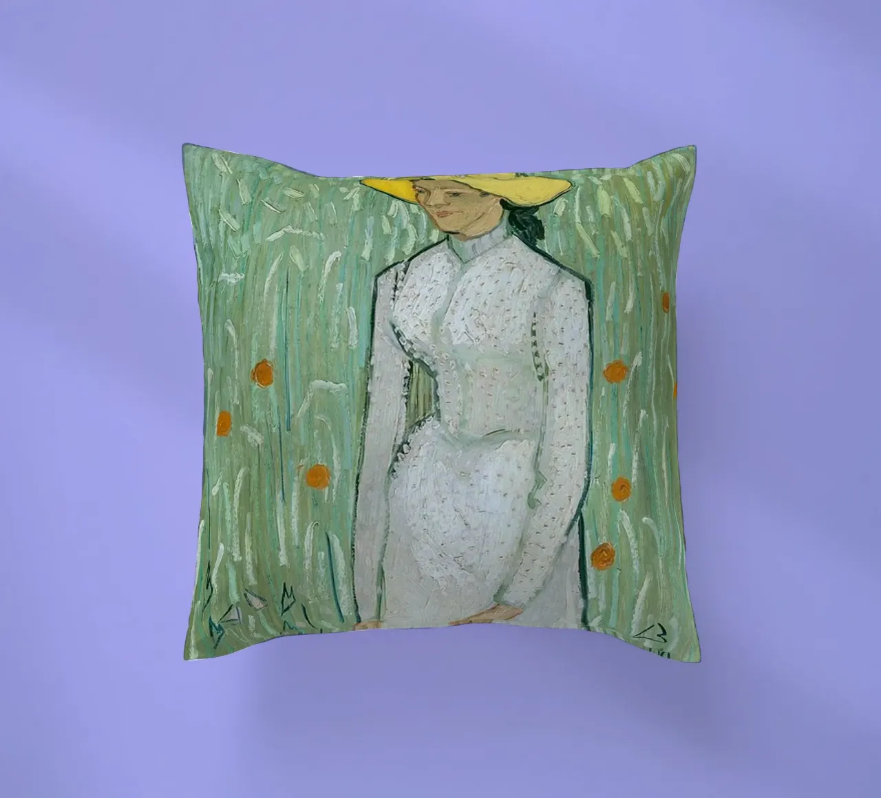 Ragazza in bianco cuscino da ValerieArt