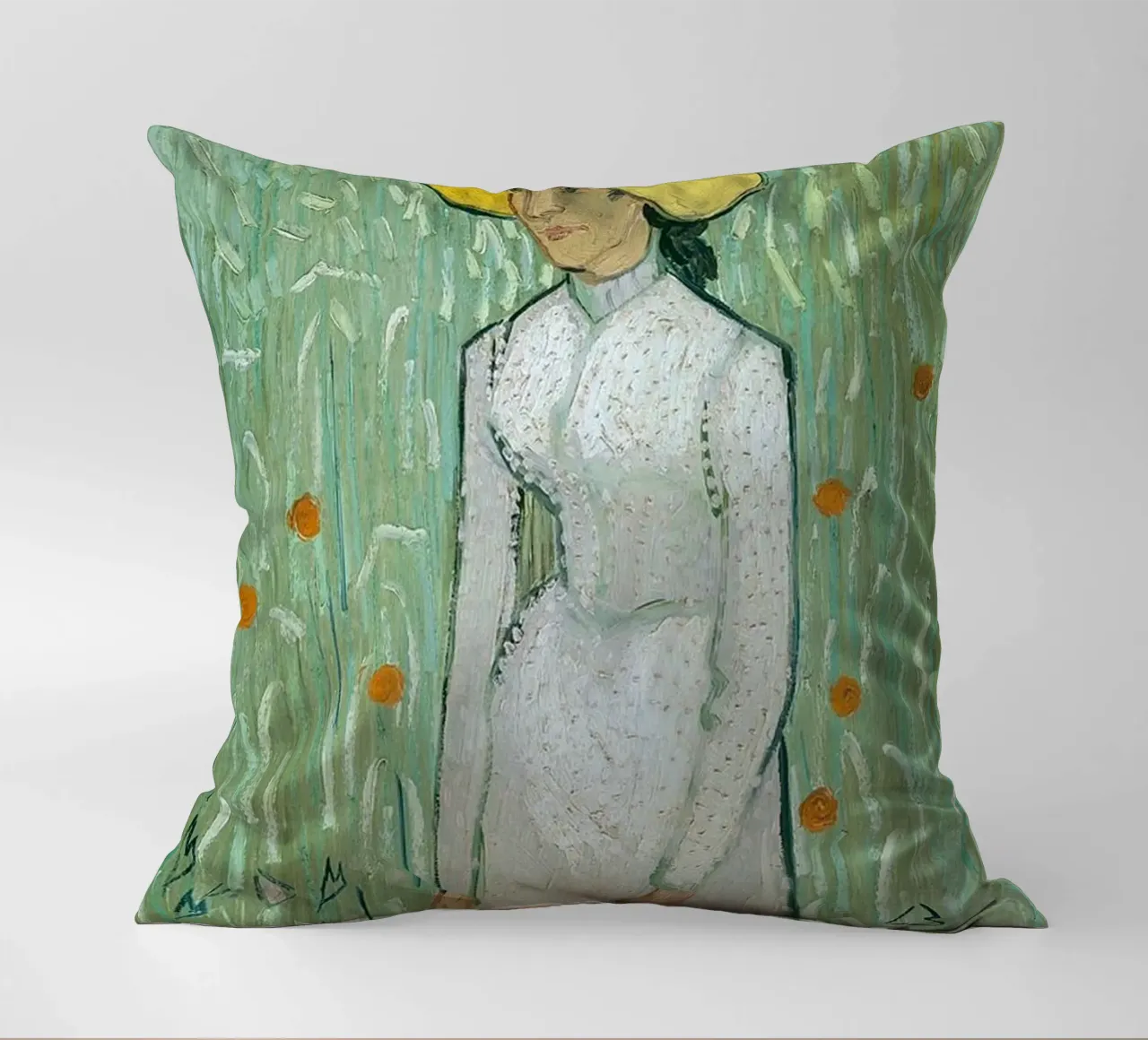 Ragazza in bianco cuscino da ValerieArt