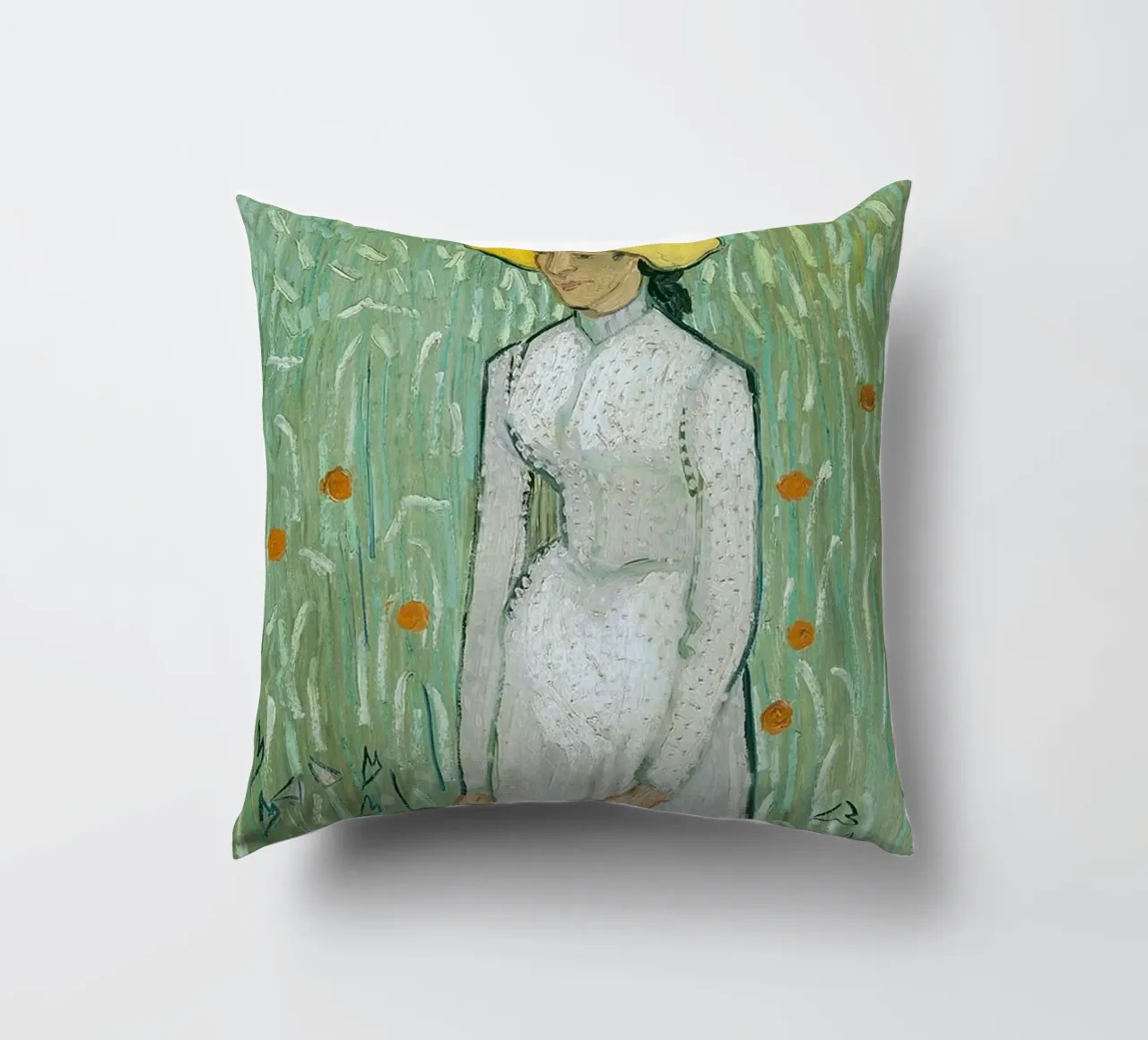 Ragazza in bianco cuscino da ValerieArt