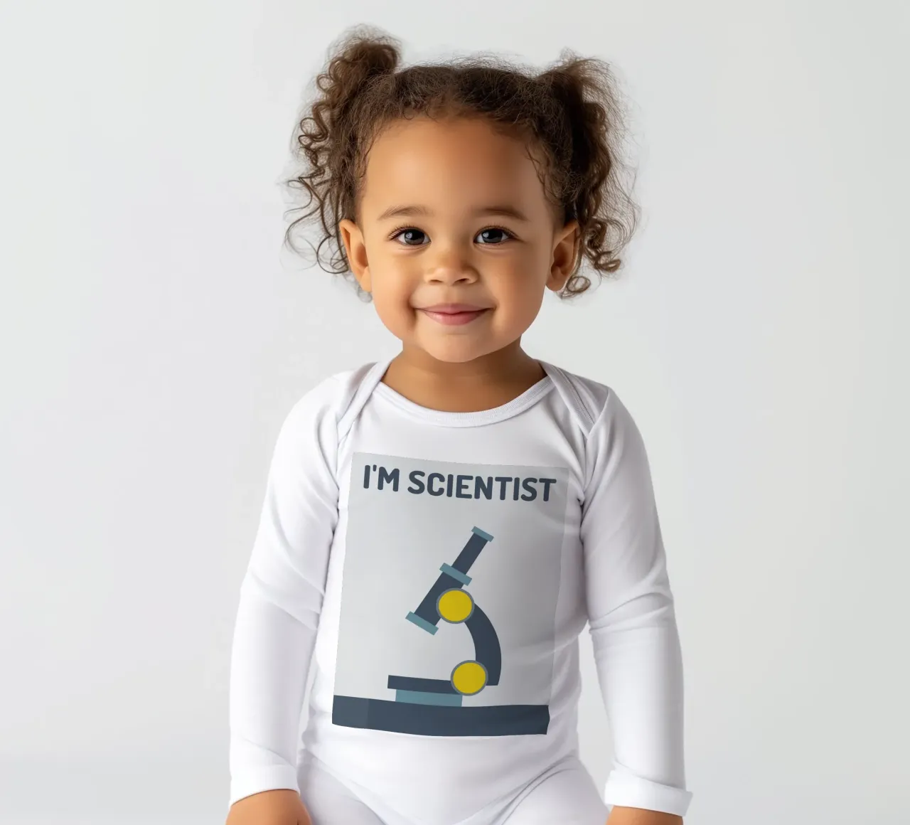 Microscope for dreamer long-sleeve baby romper by galihstudio