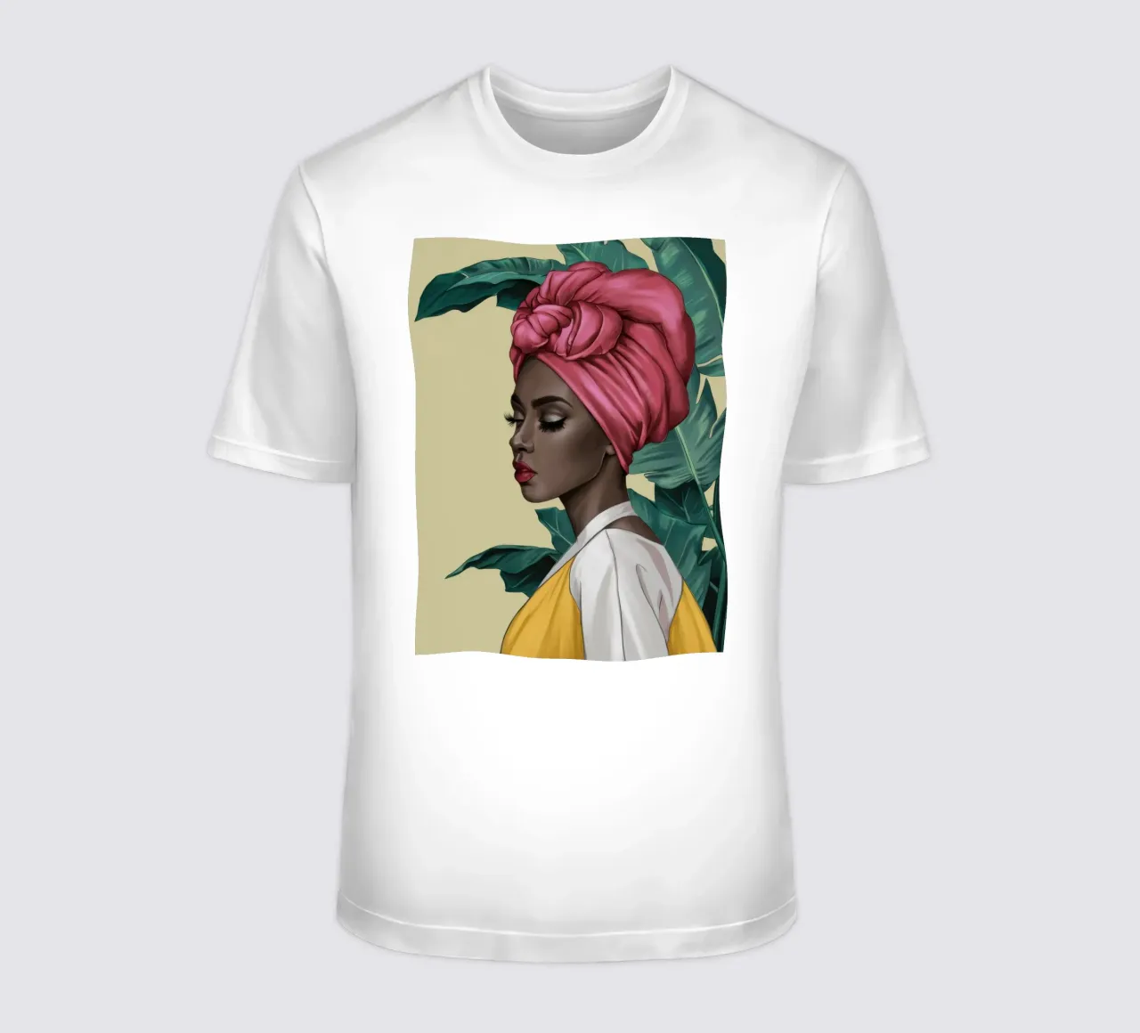 Grace in a Pink Turban t-shirt by Flock Reverie