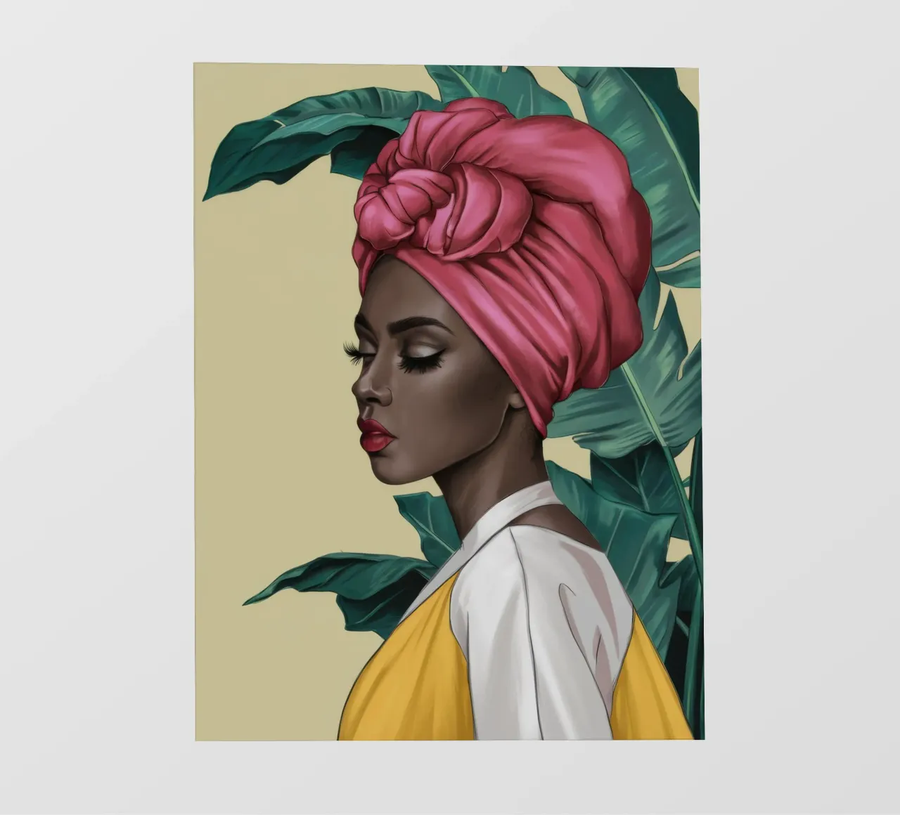 Grace in turbante rosa telo in pvc da Flock Reverie