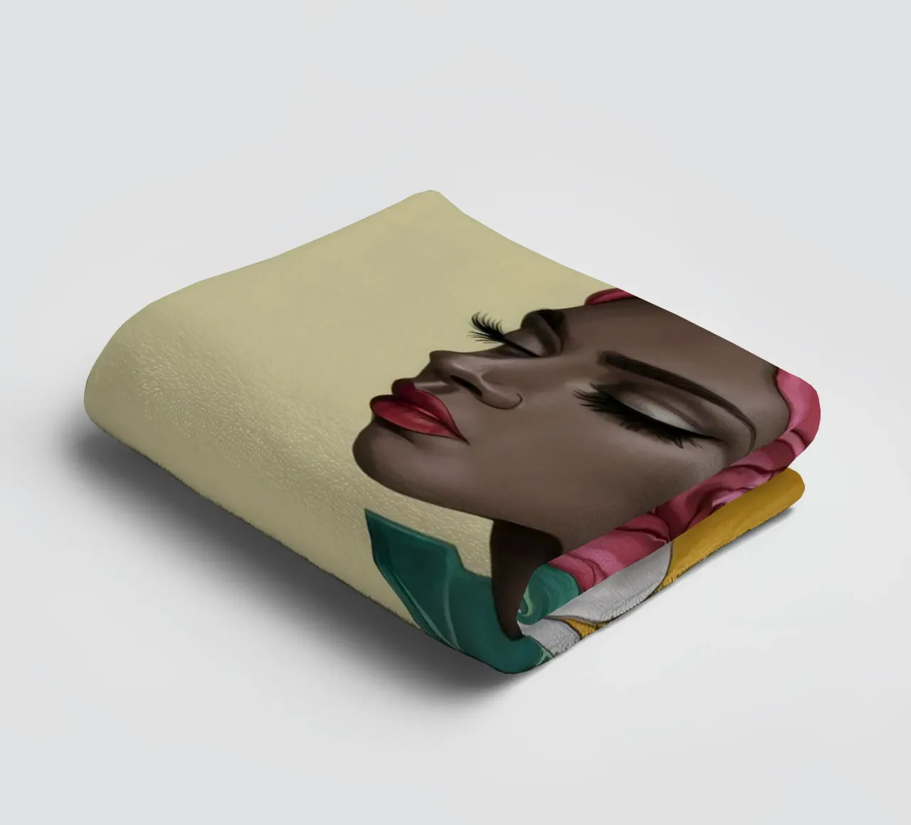 Grace in turbante rosa asciugamano da bagno da Flock Reverie