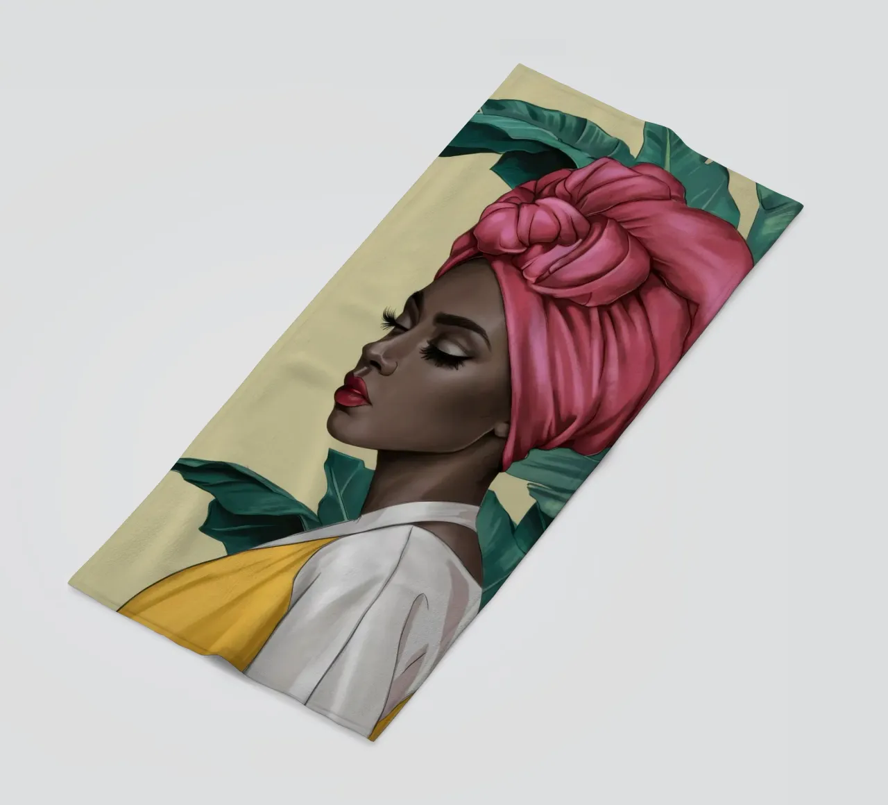 Grace in turbante rosa telo mare da Flock Reverie