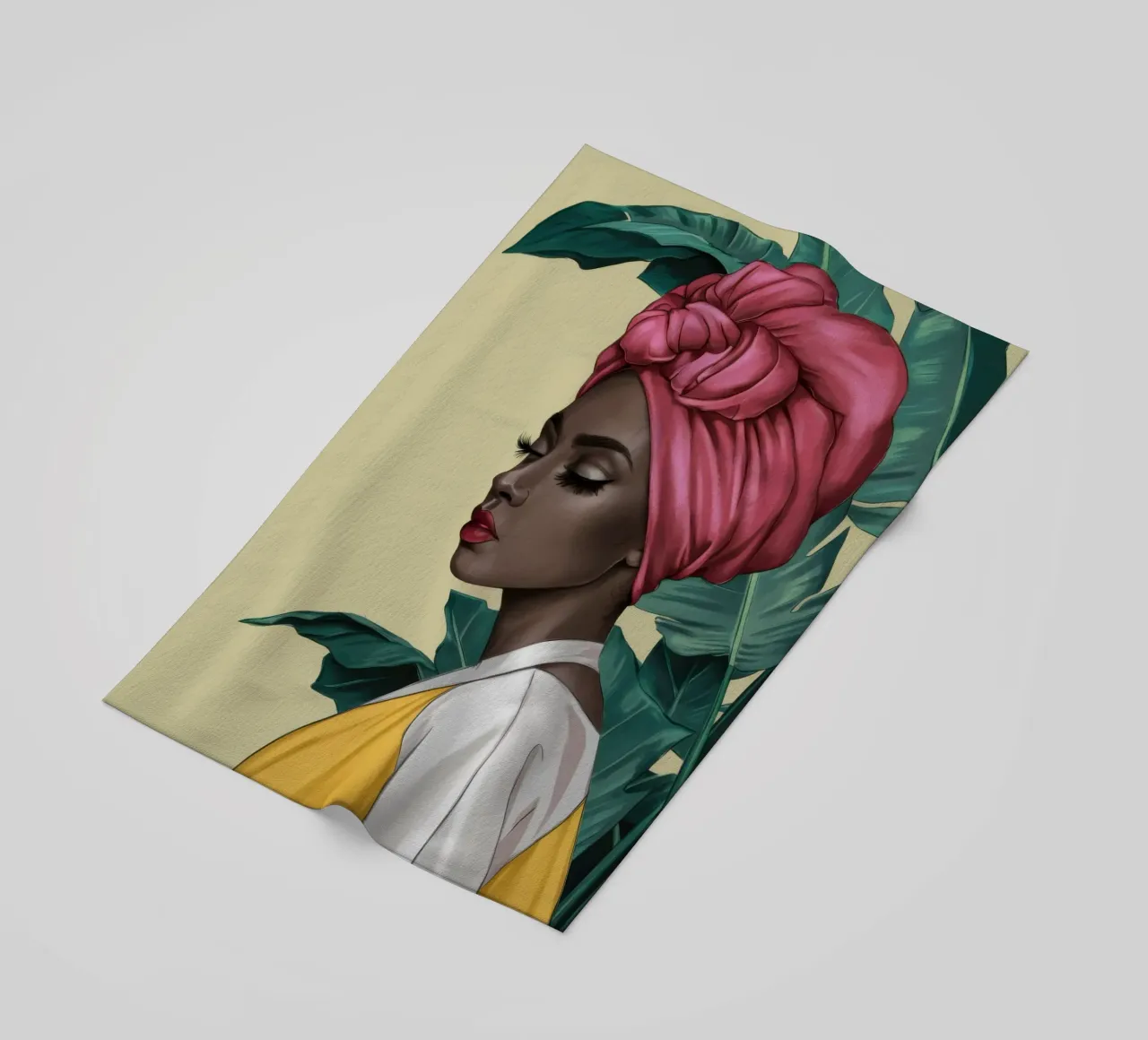 Grace in turbante rosa telo mare da Flock Reverie