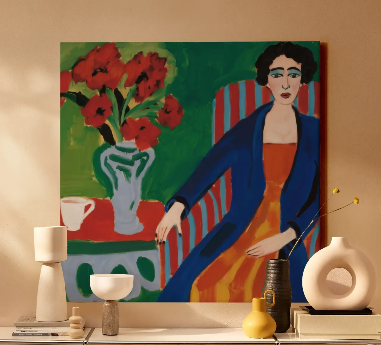Confident Colorblock Portrait canvas by Veil Maya