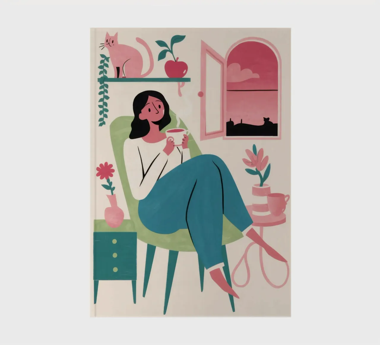Sunset Reading Nook notebook by Prism Ritual