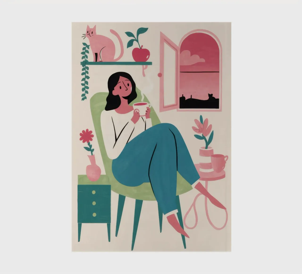 Sunset Reading Nook notebook by Prism Ritual