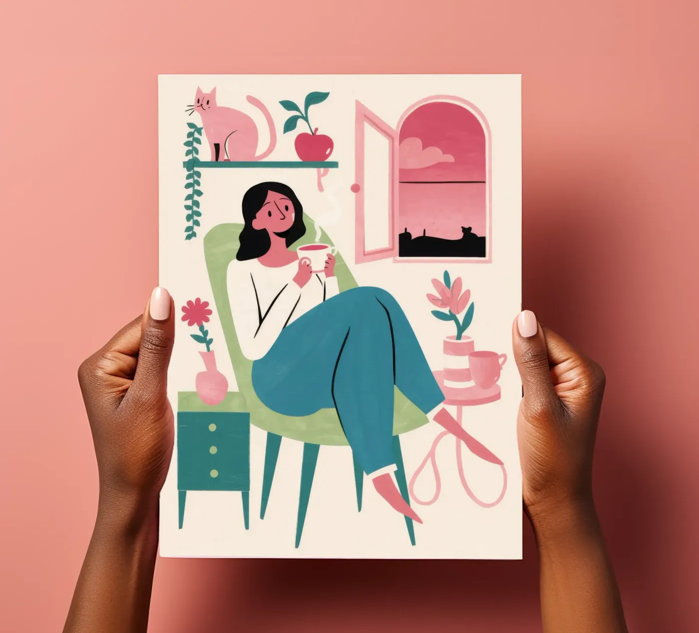 Sunset Reading Nook sticker sheet by Prism Ritual