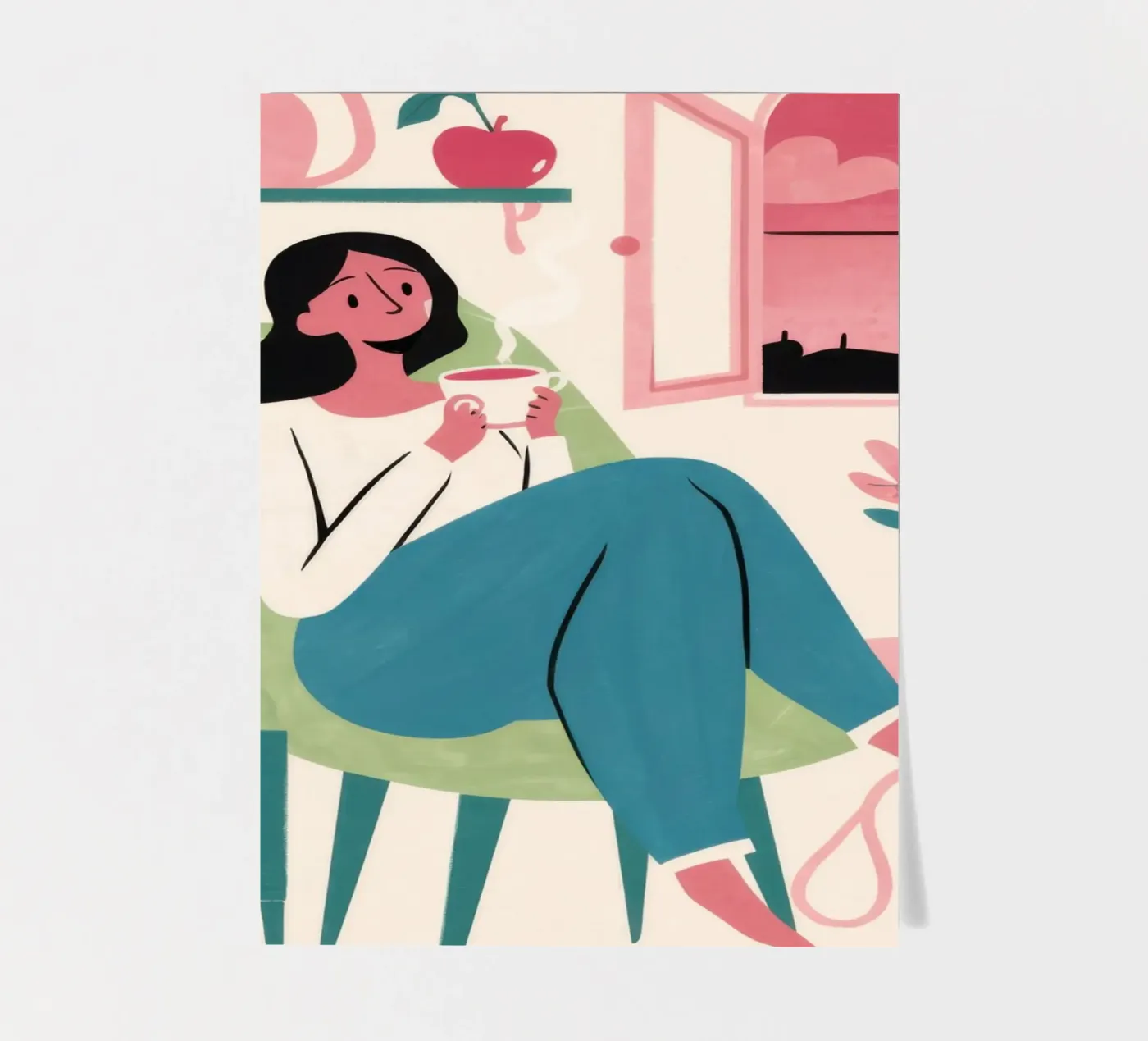 Sunset Reading Nook sticker sheet by Prism Ritual