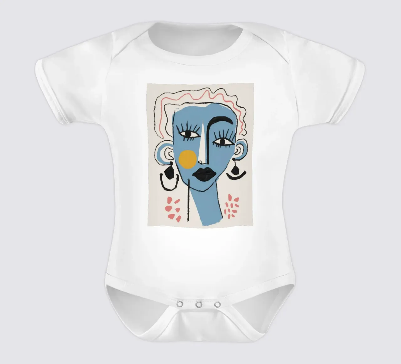 Visione lineare azzurra body neonato maniche corte da Veil Maya