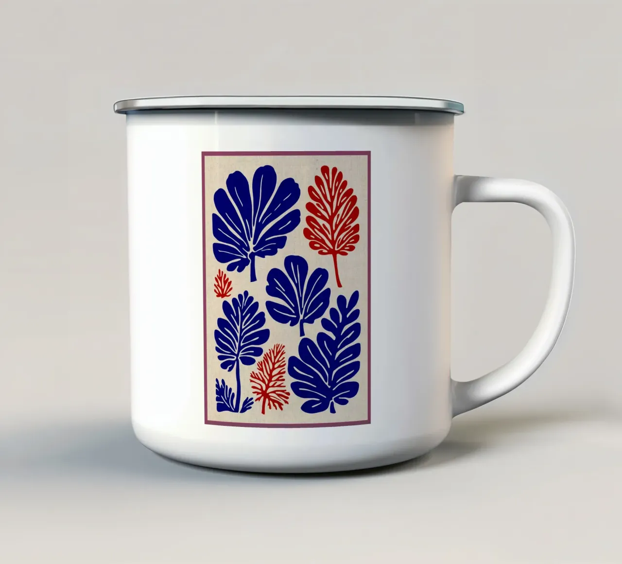 Foglie ritagliate retrò tazza in smalto da VintageDesign