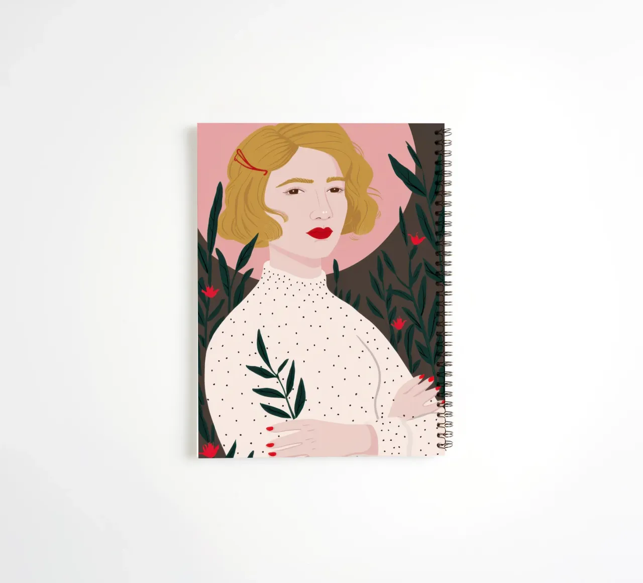 Poetic Botanical Gaze spiral notebook by Veil Maya
