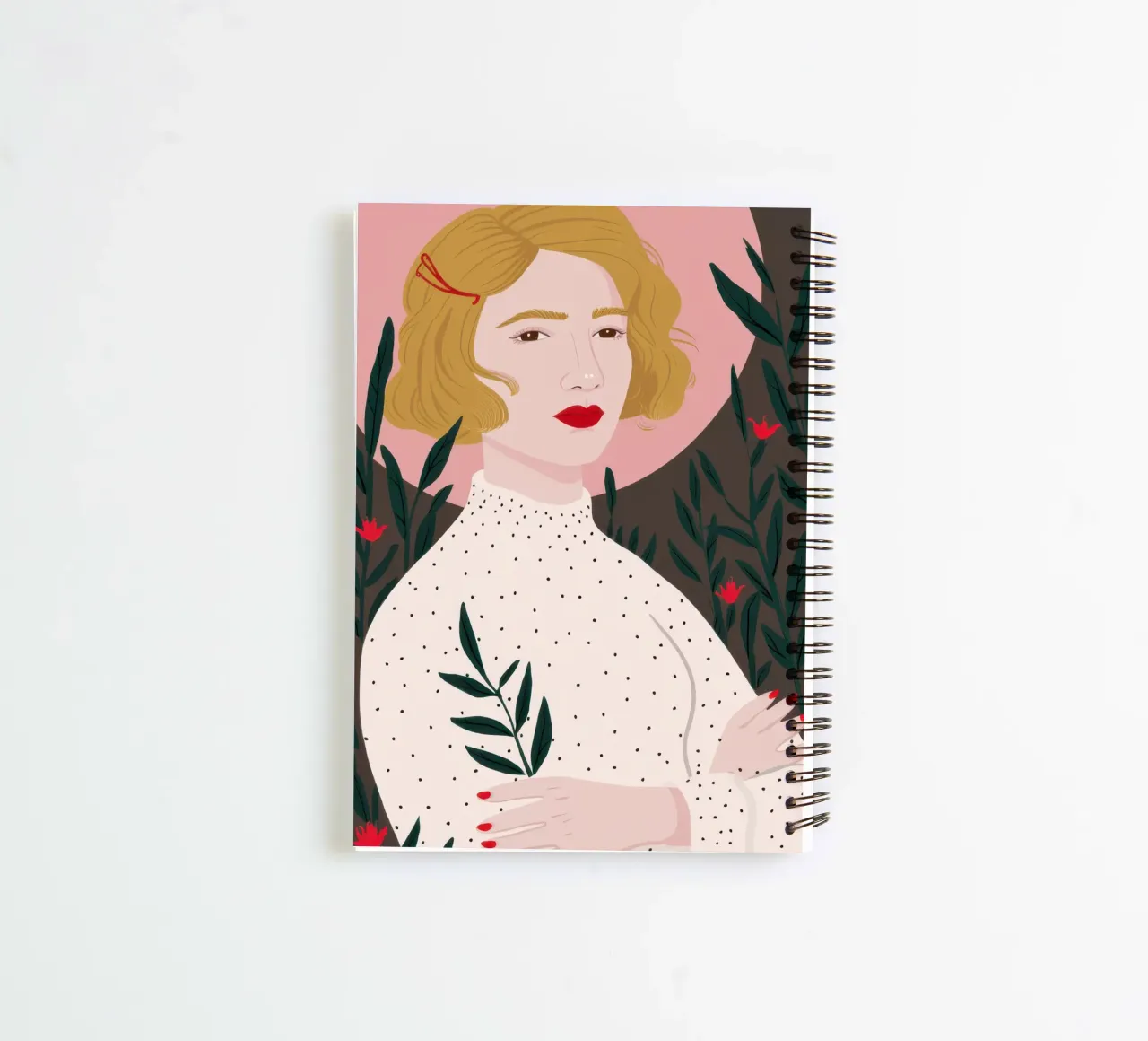 Poetic Botanical Gaze spiral notebook by Veil Maya