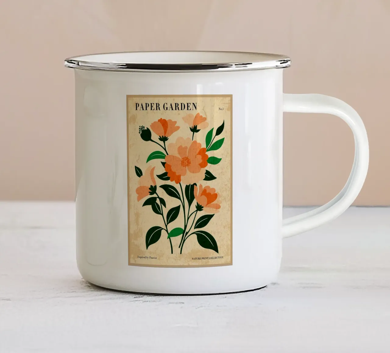 Stampa floreale Paper Garden tazza in smalto da DanielDesign