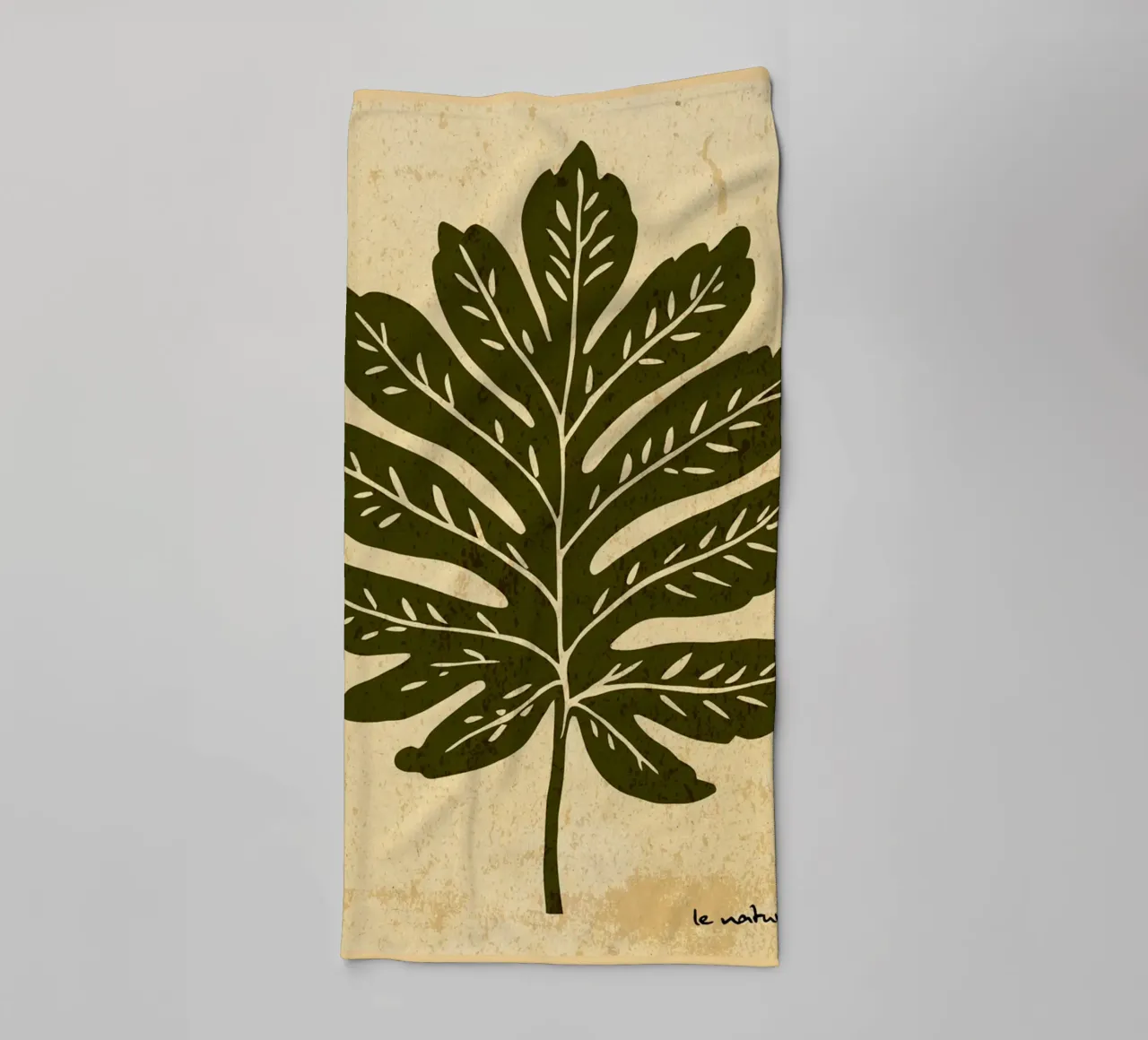 Olive Green Leaf towel by DanielDesign