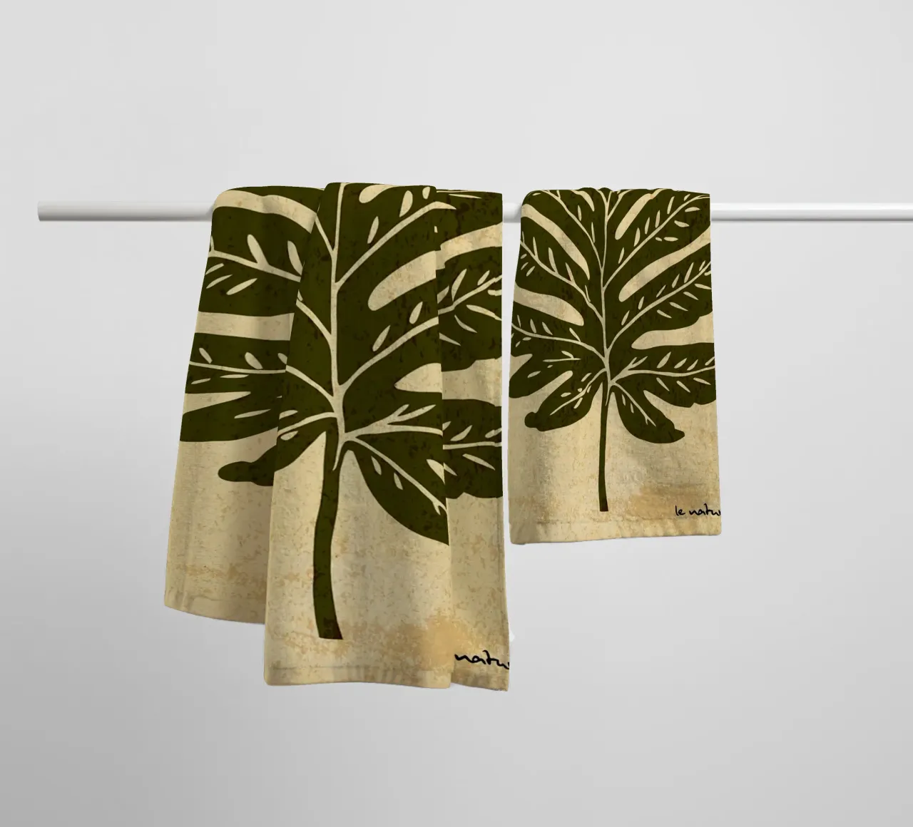 Olive Green Leaf towel by DanielDesign