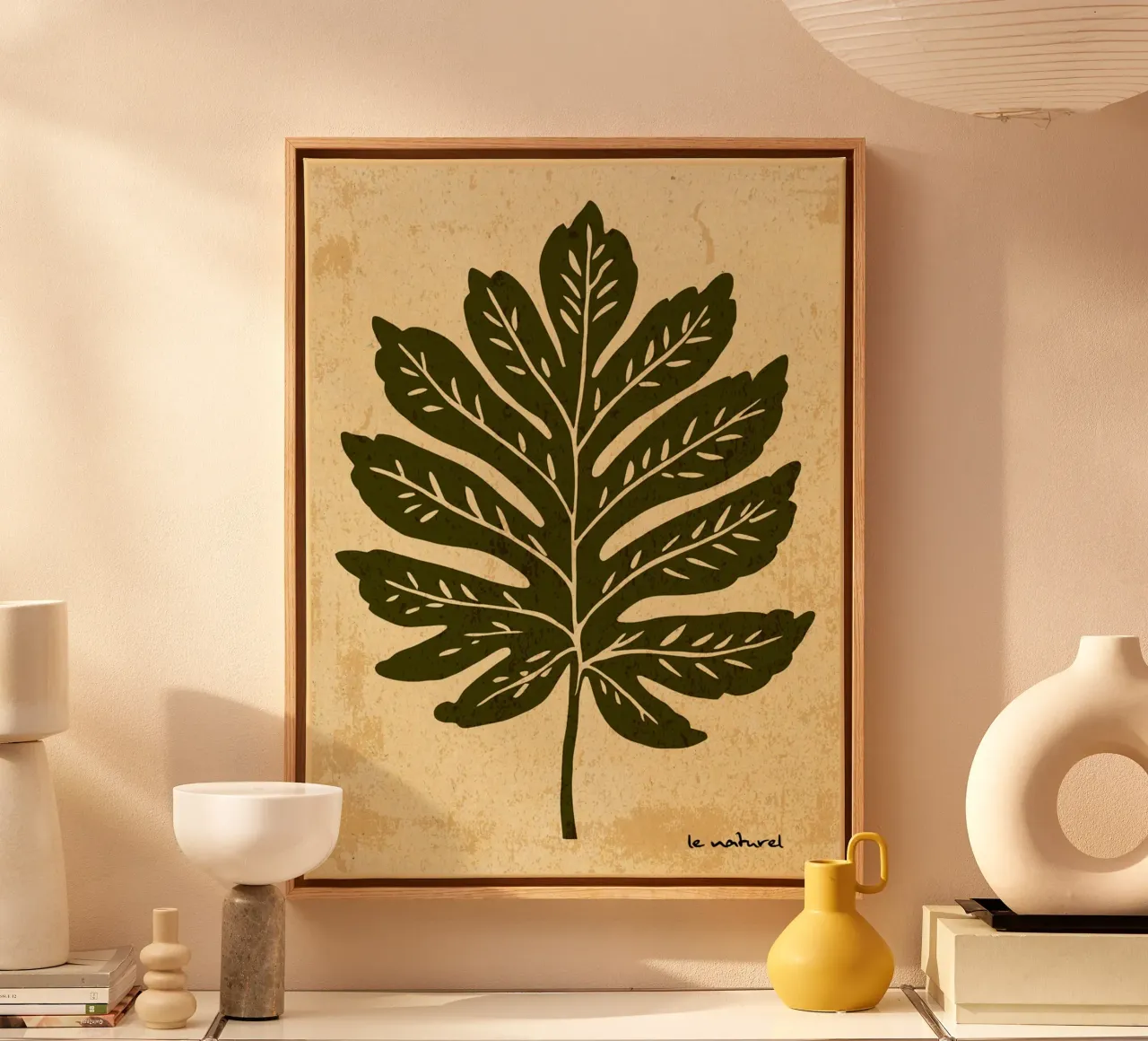 Olijfgroen blad canvas met Baklijst van DanielDesign