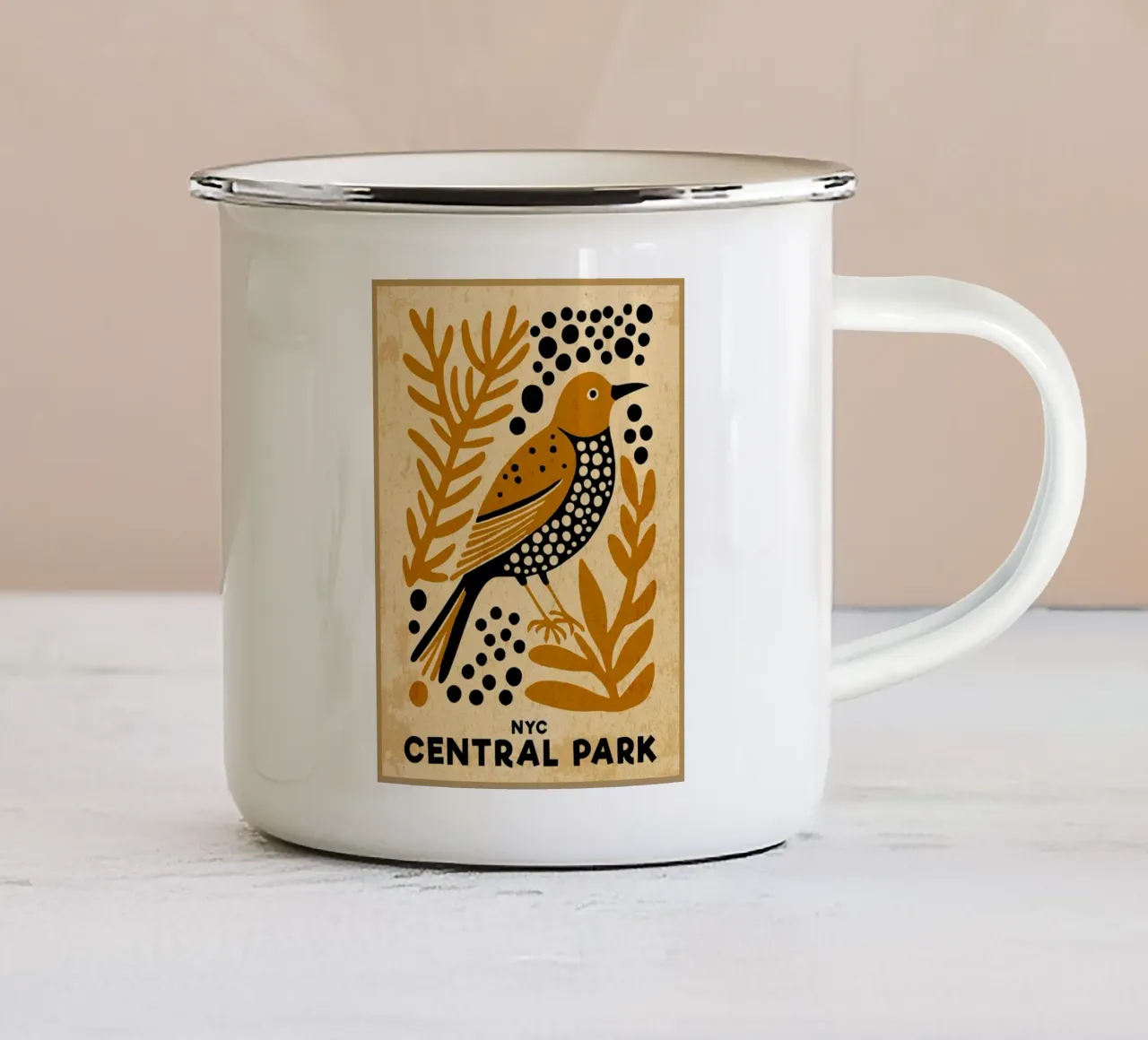 NYC Central Park Uccello tazza in smalto da DanielDesign